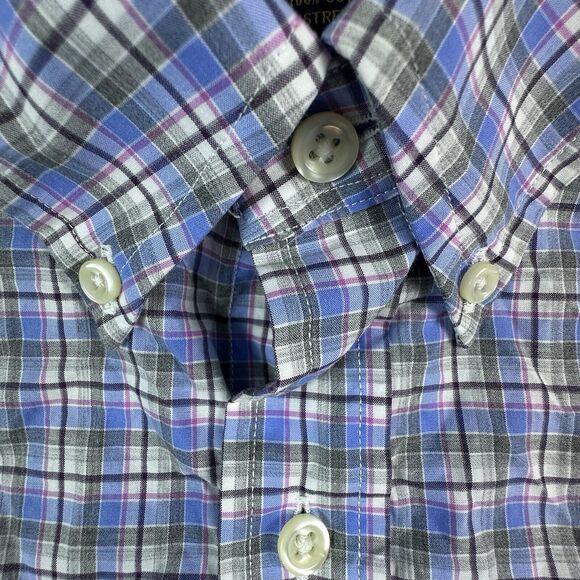 Ralph Lauren Shirt Men XL Blue Plaid COTTON STRETCH Button Down Pony Long sleeve - Picture 7 of 12